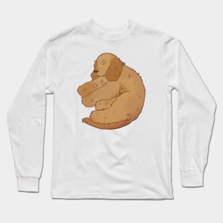 Cute english cocker spaniel sleeping illustration Long Sleeve T-Shirt